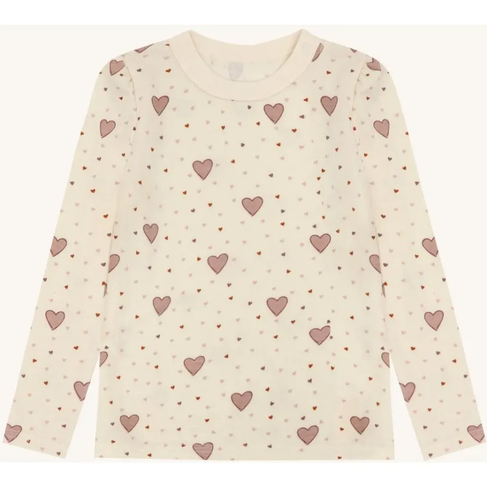 Hust & Claire HC Abba Hearts Puff bluse Off White uld