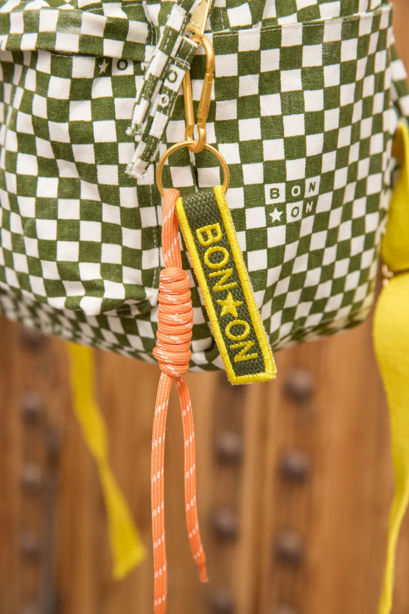Bonton Damier Vert rygsæk grønternet bomuld