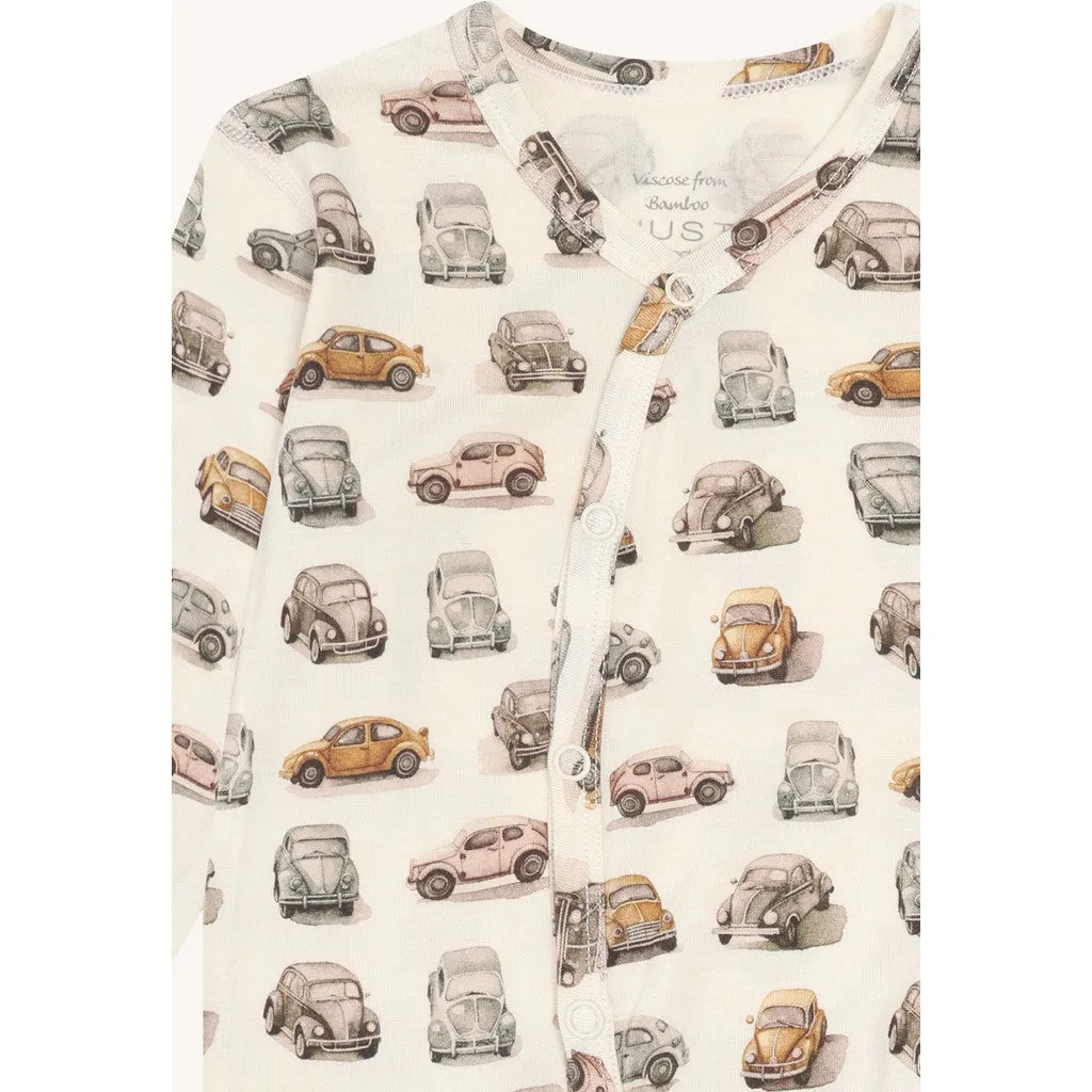 Hust & Claire Mulle Retro Cars natsæt Sandshell bambus