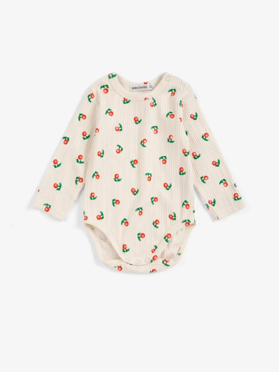 Bobo Choses Stamp Bloom body offwhite økologisk slim