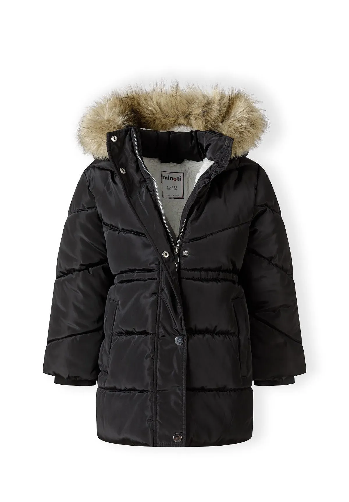 Minoti 45299 parka vinterjakke sort foret