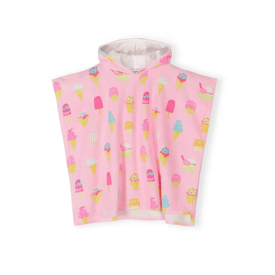 Minoti 44495 strandponcho rosa frotté