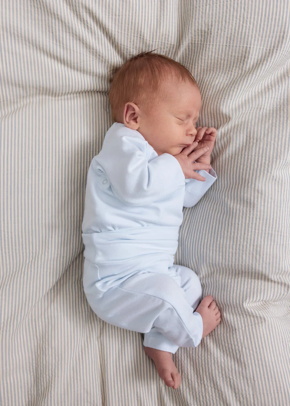 MarMar Copenhagen Bed Linen Baby sengetøj Blue Stone Stripe