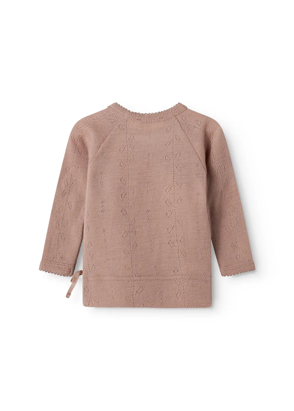 MarMar Tut Wrap LS uldbluse Burnt Rose pointelle
