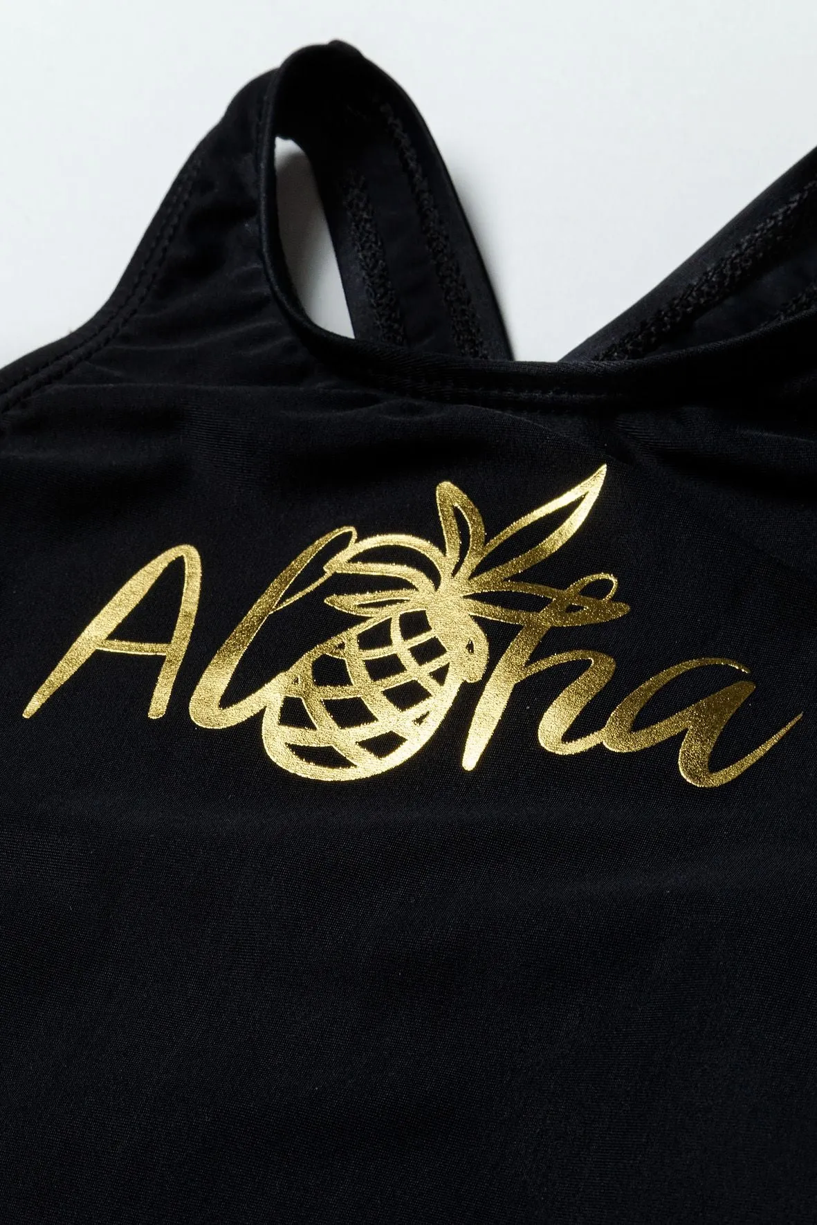 Minoti 40157 badedragt sort ananas-print