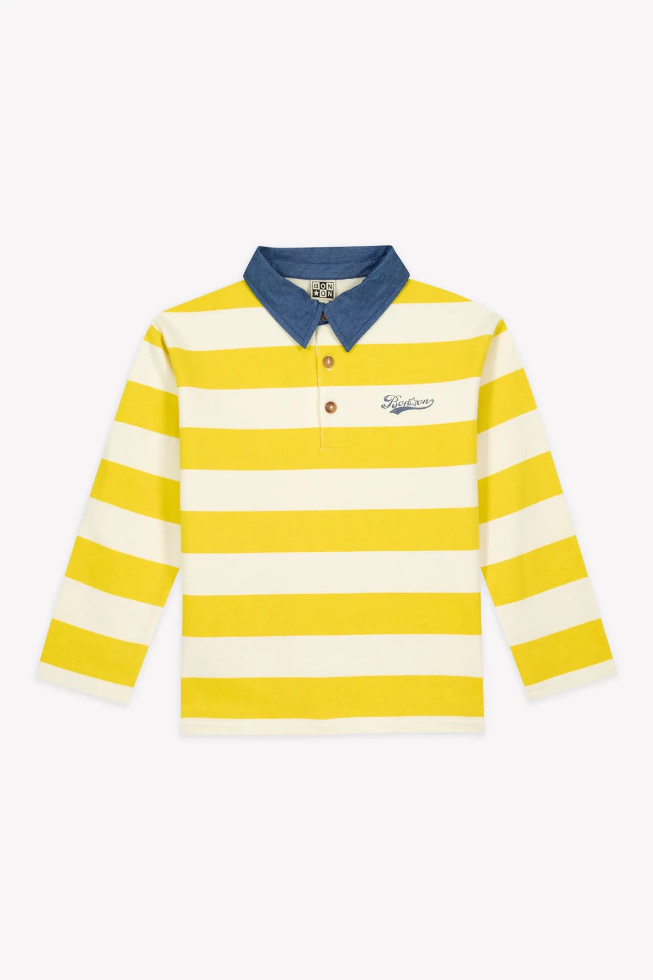 Bonton Pesto polo stribet gul bomuld