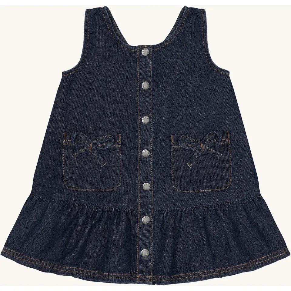 Hust & Claire Karoline Denim kjole Dark Blue Denim bomuld