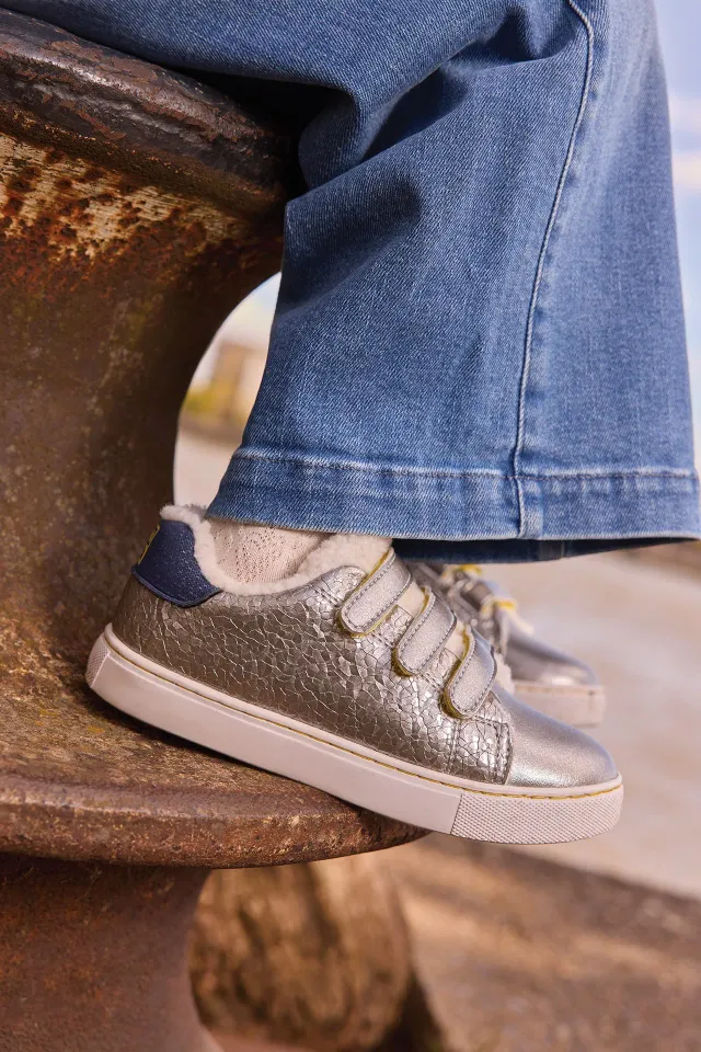 Bonton Basil Scratch sneakers sølv velcro