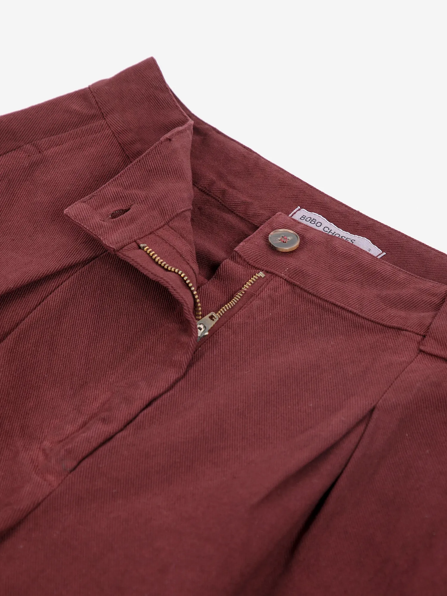 Bobo Choses Pleated Twill Wide-Leg Pants bukser brun bomuld