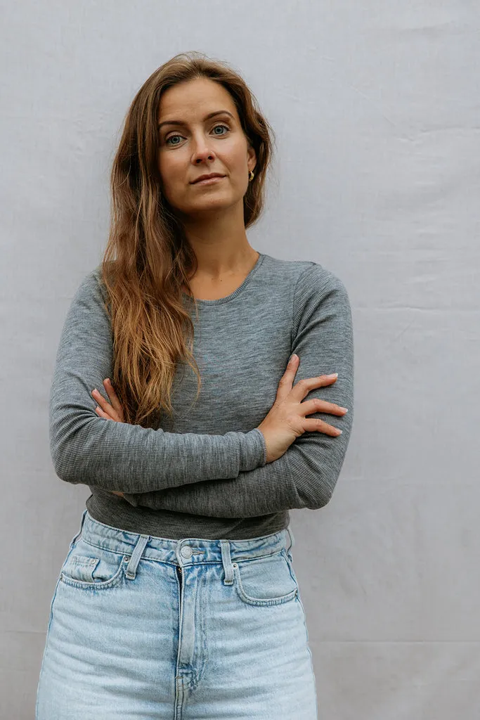 MarMar Tamra W bluse grey melange uld