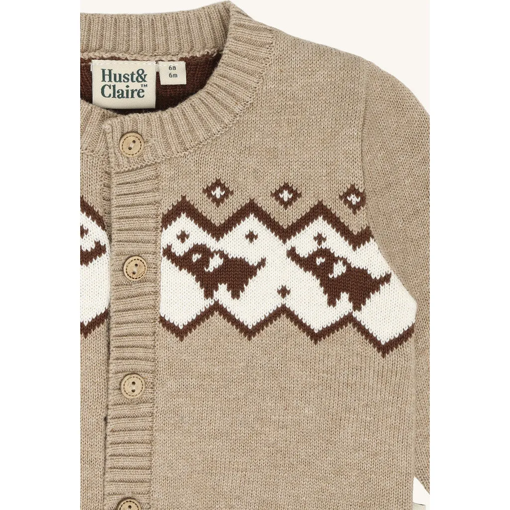 Hust & Claire Charli Elephant strikcardigan Biscuit økologisk bomuld