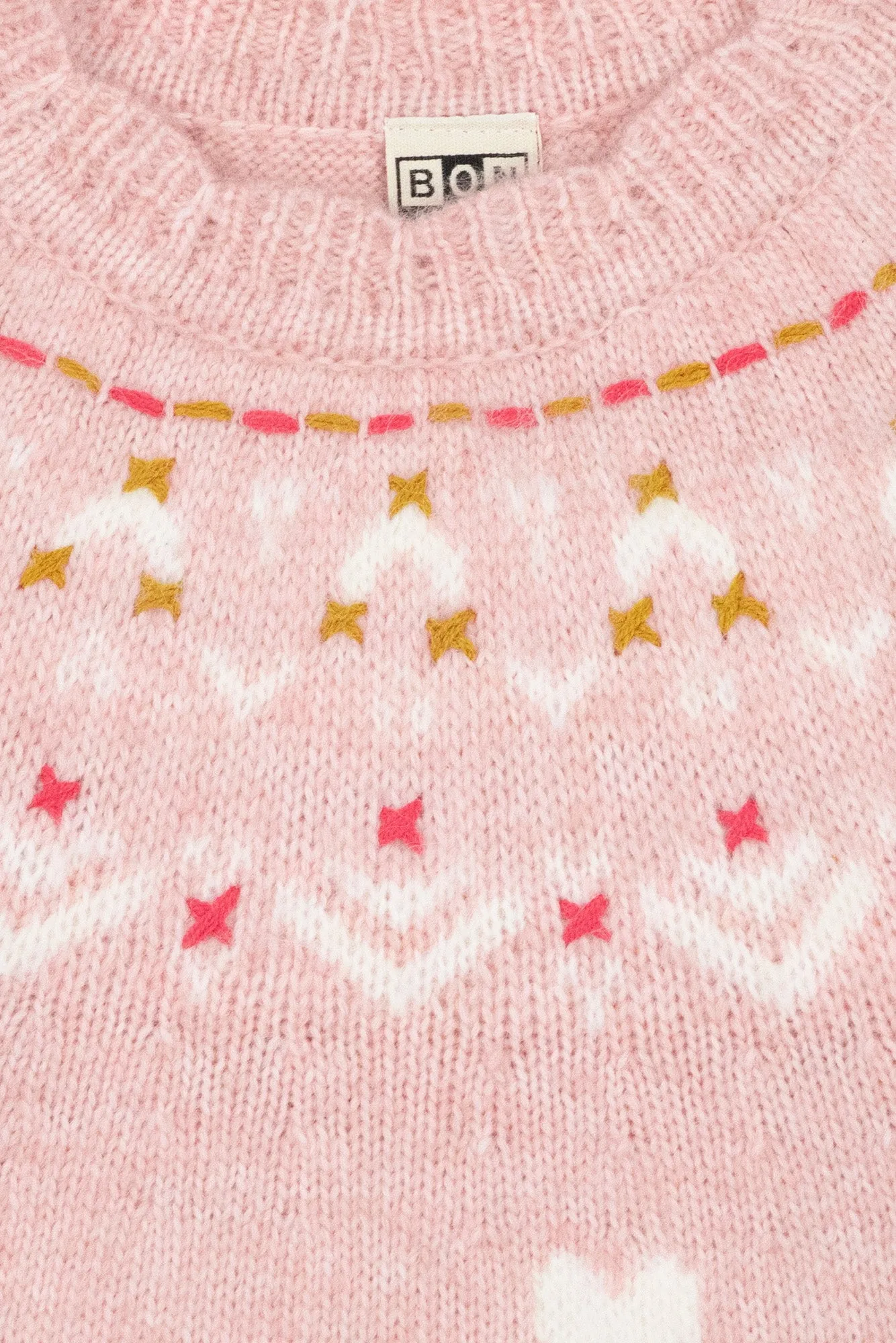 Bonton Elizabeth striktrøje pastel rose 2A jacquard