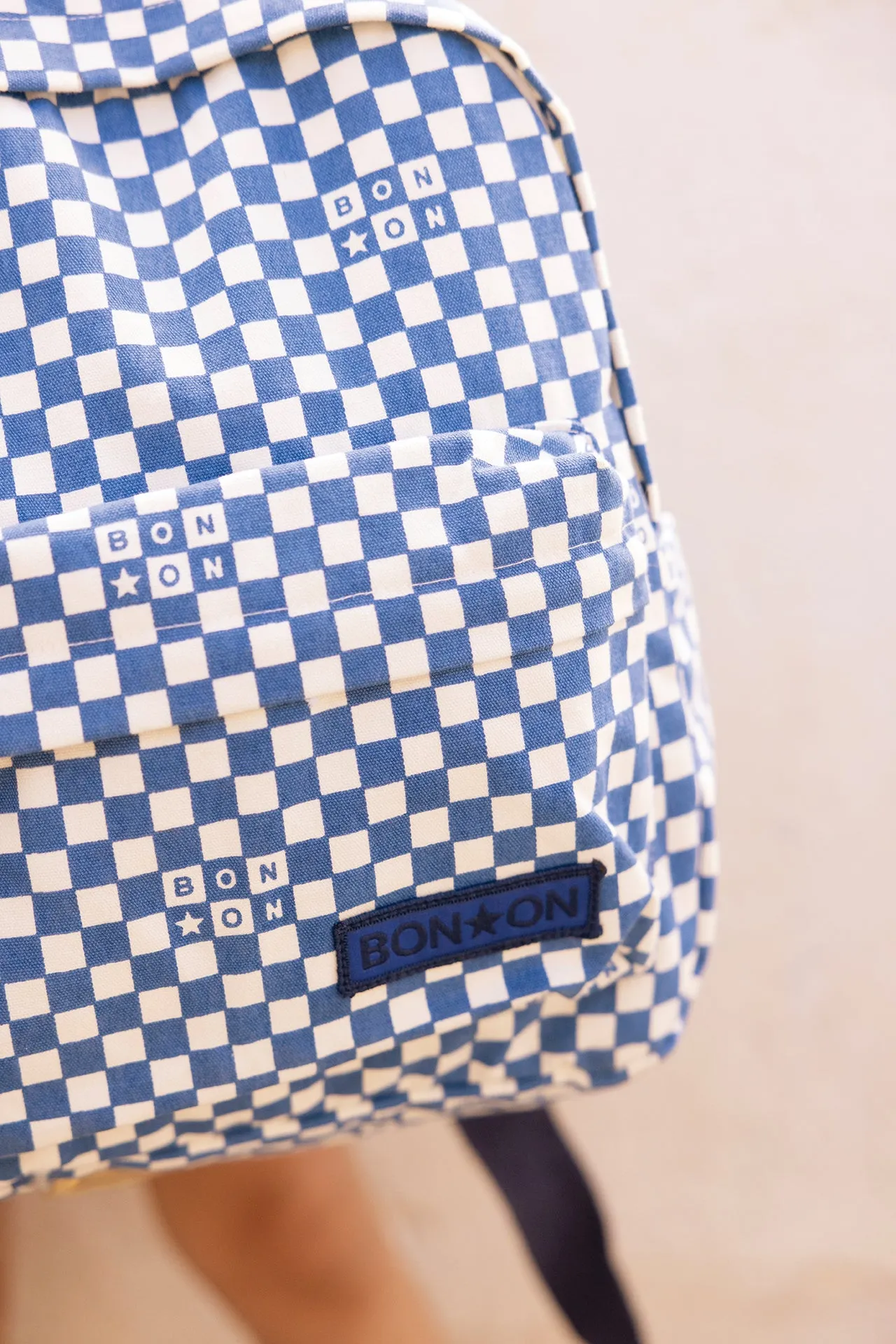 Bonton Damier rygsæk blåternet bomuld