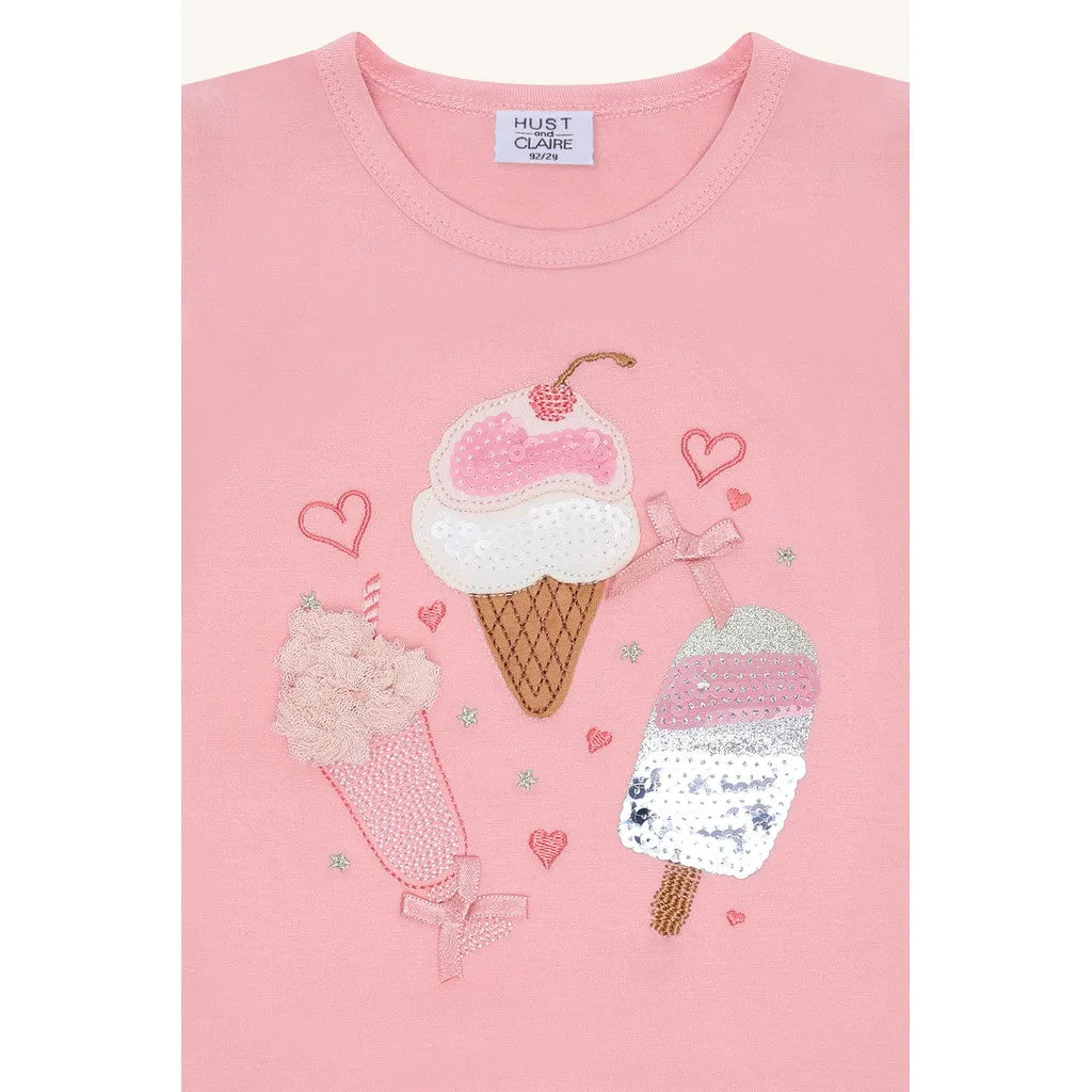 Hust & Claire HCAlma Ice cream t-shirt shell bomuld