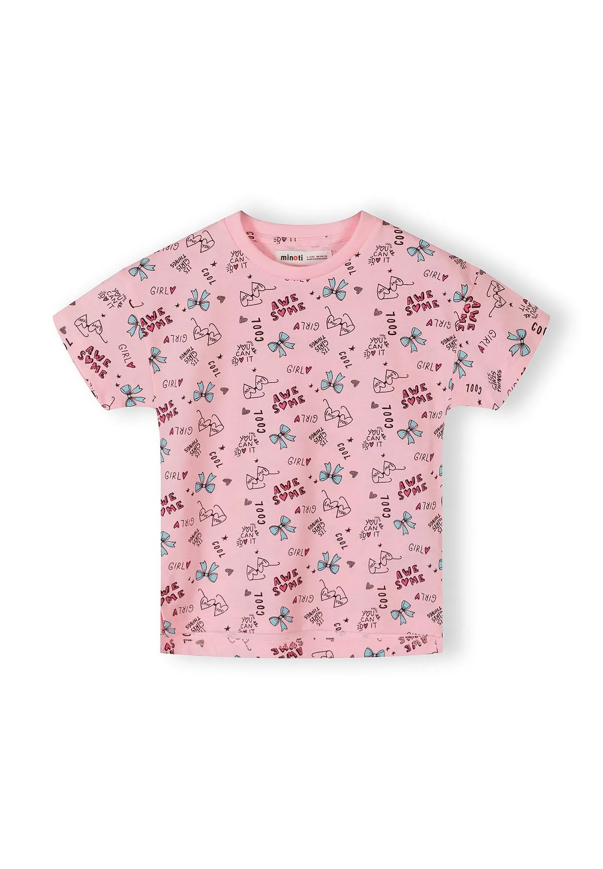 Minoti T-shirts 5-pak lyserød mint bomuld piger