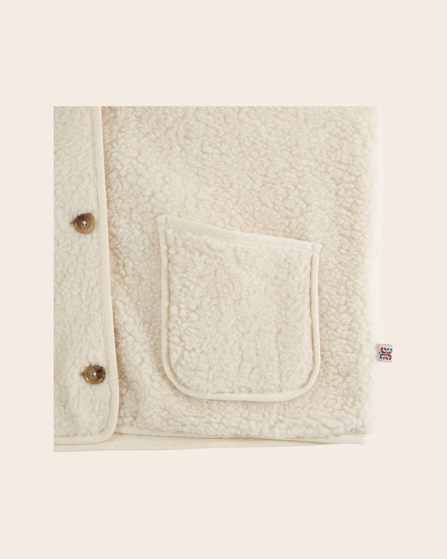 Emile et Ida Eclat vest ecru teddy hætte dame