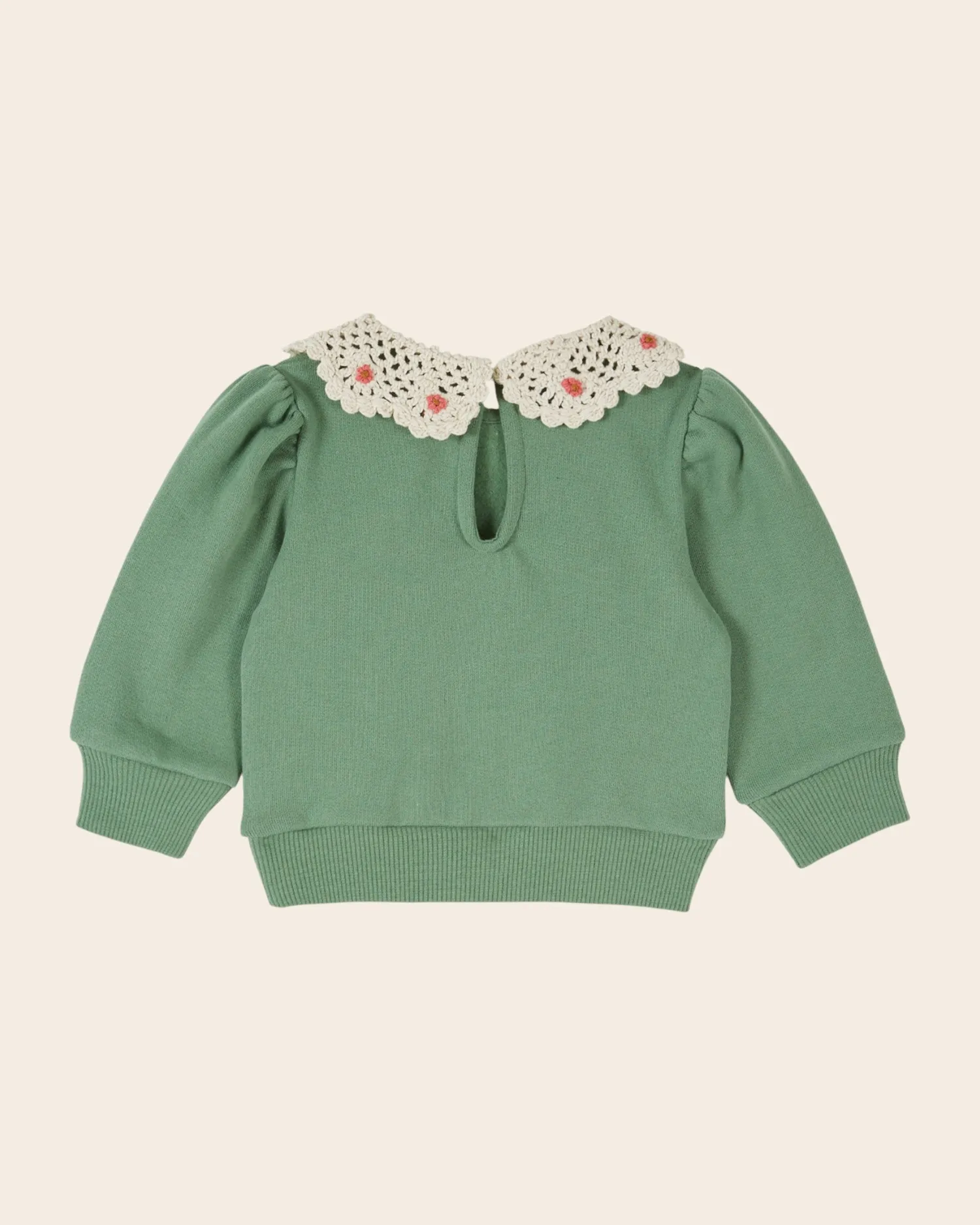 Emile et Ida Col Crochet sweatshirt grøn hæklet krave