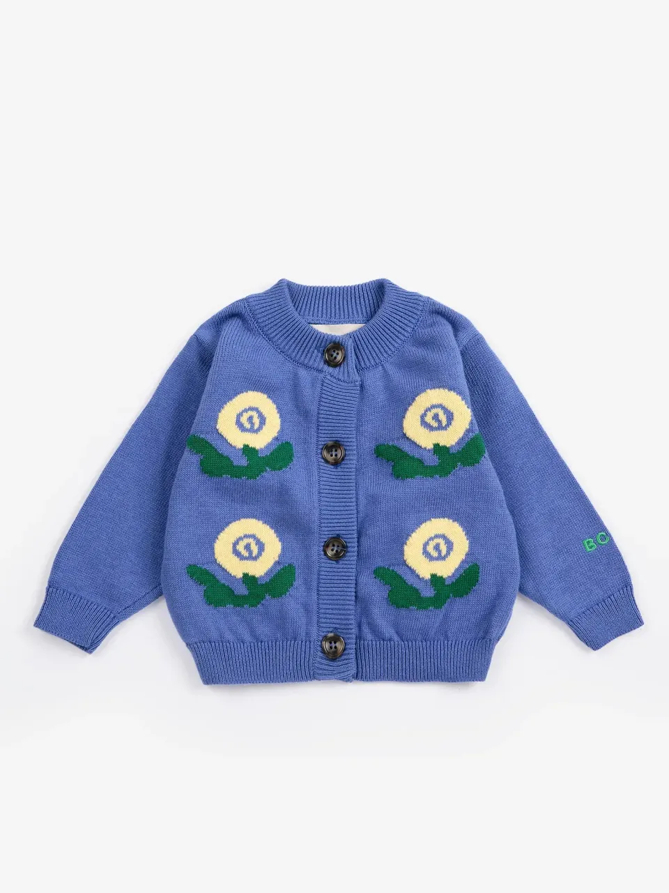 Bobo Choses Stamp Bloom cardigan lilla 1M økologisk bomuld