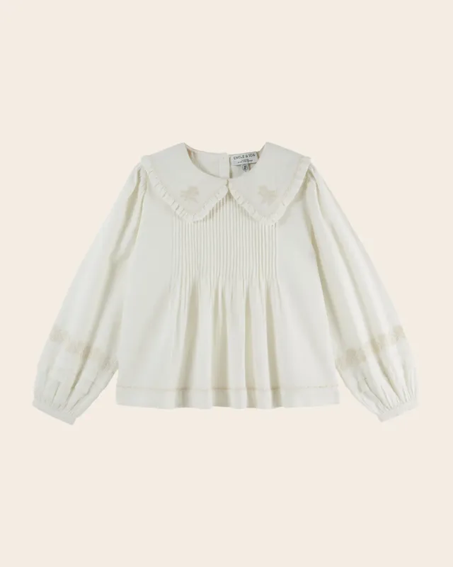 Emile et Ida Elena bluse ecru broderet
