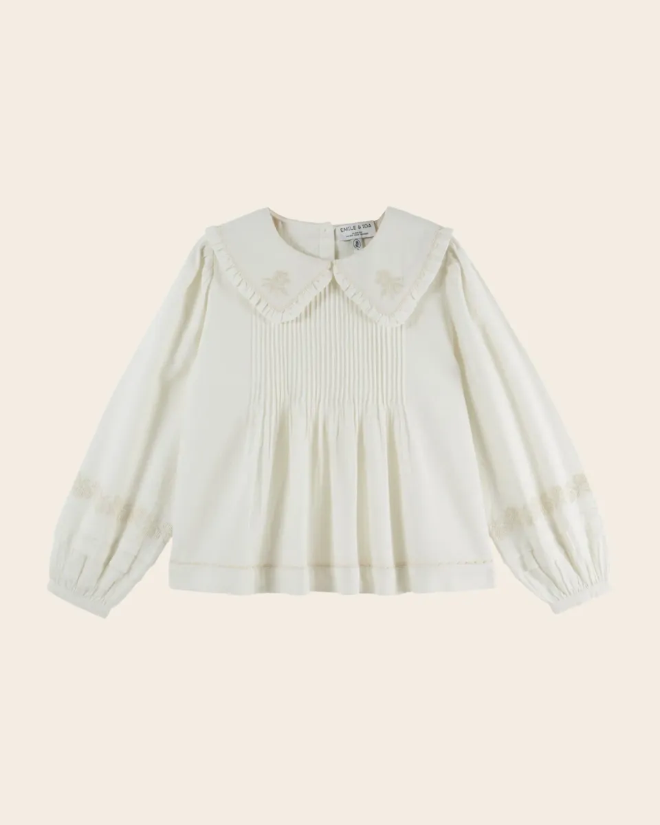 Emile et Ida Elena bluse ecru broderet