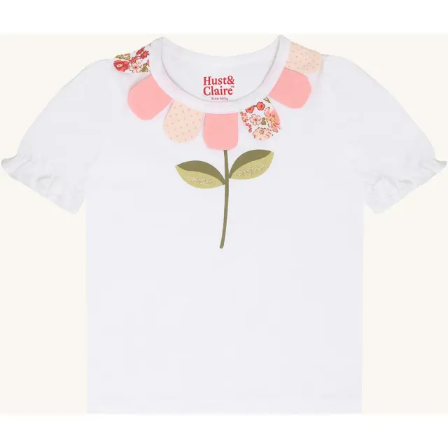 Hust & Claire Alma Petals t-shirt White bomuld