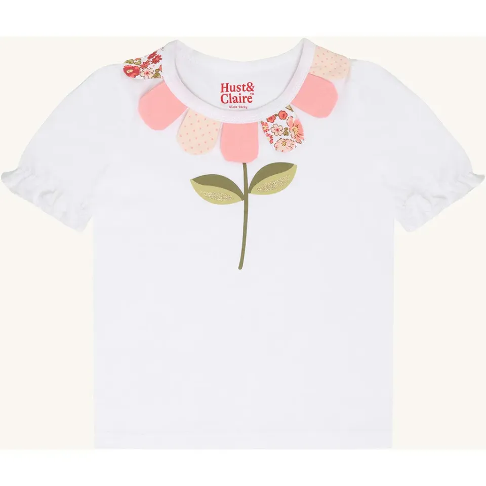 Hust & Claire Alma Petals t-shirt White bomuld