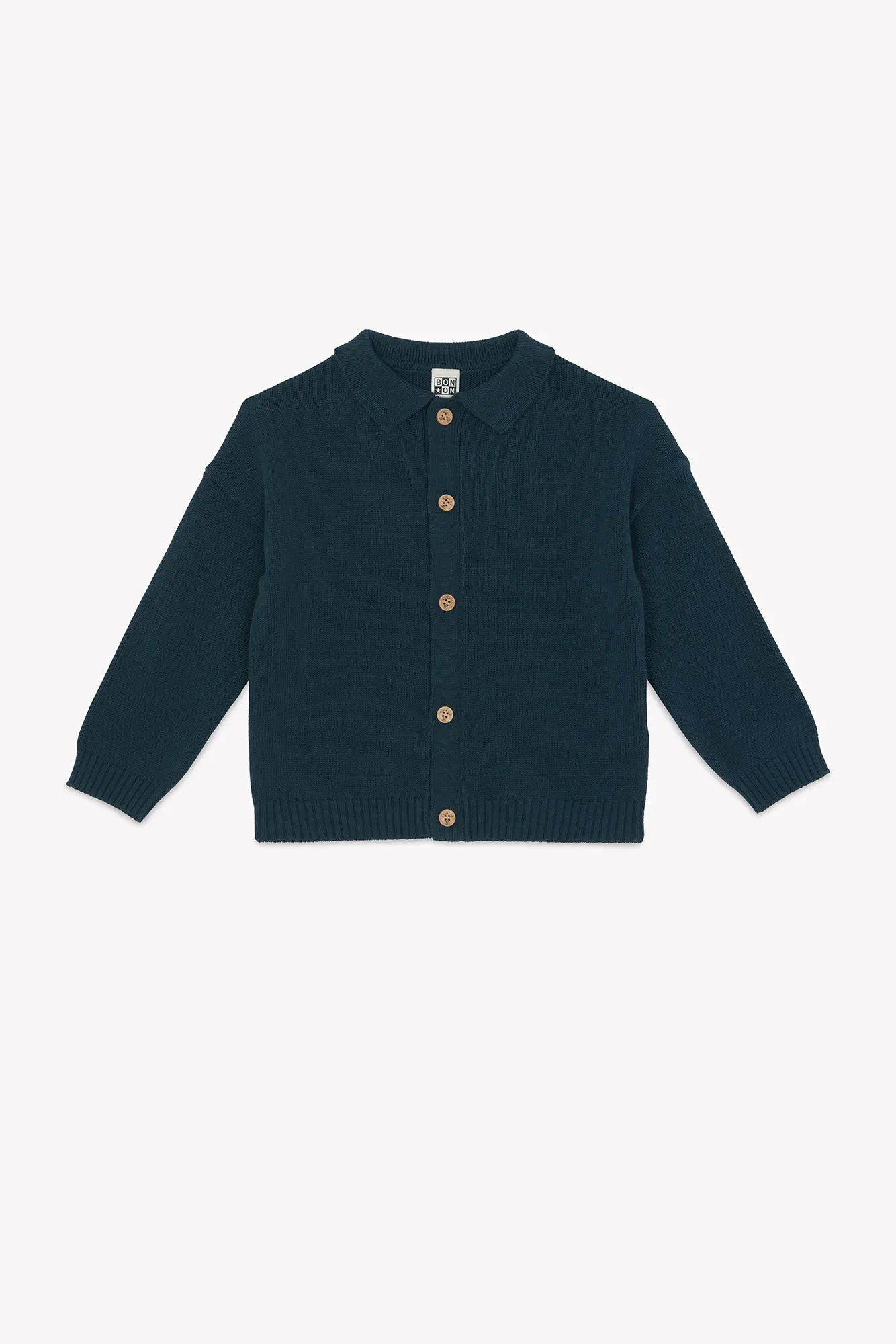 Bonton Lucien cardigan blue lake bomuld
