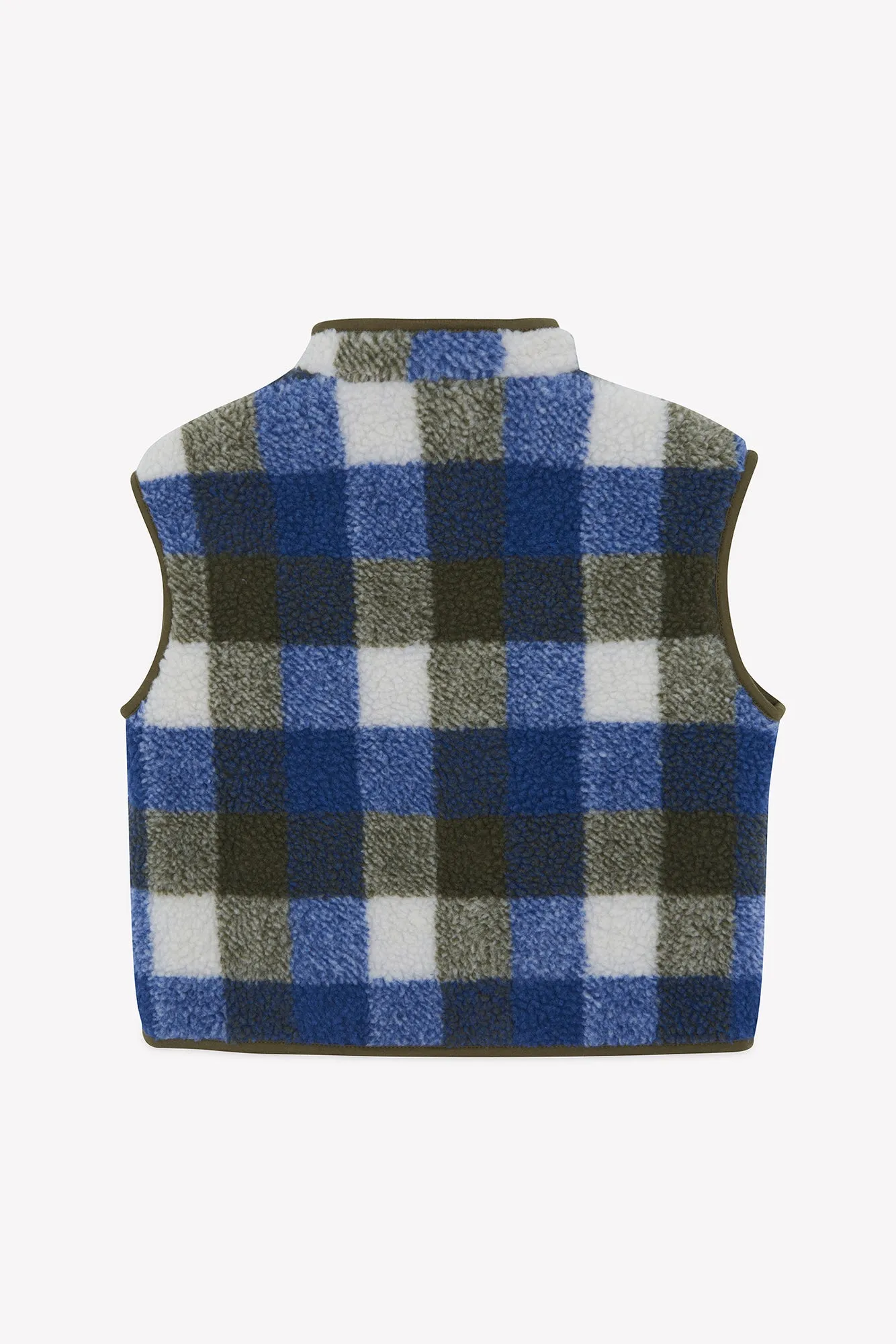 Bonton Mont Blanc sherpa vest blå ternet lynlås
