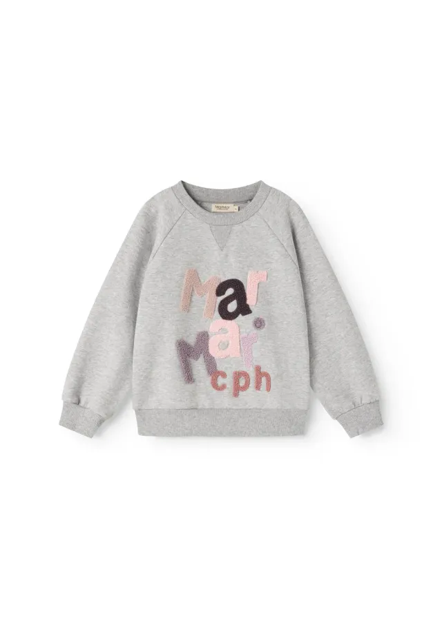 MarMar Theos bluse Cloud Grey Logo bomuld