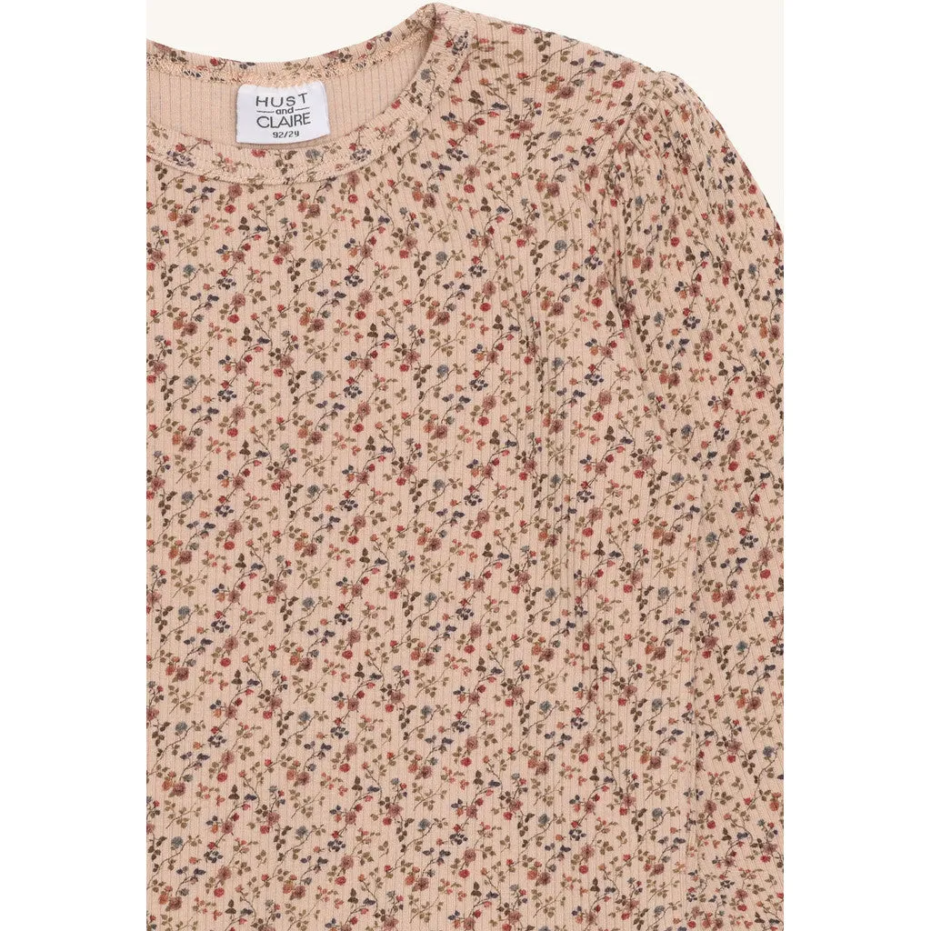 Hust & Claire Alma Little roses T-shirt Rugby Tan modal