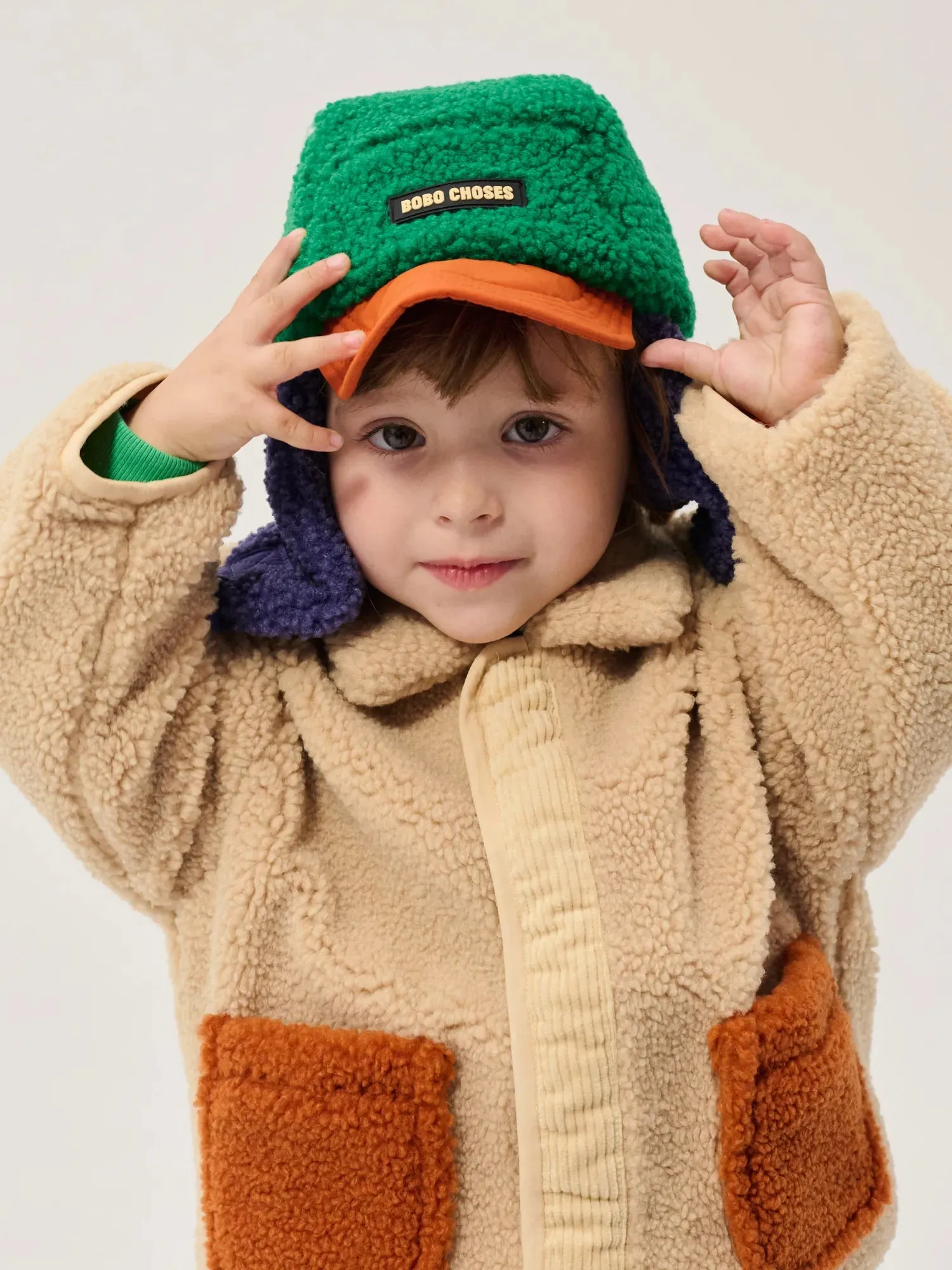 Bobo Choses Color Block Sheepskin Chapka Multifarvet