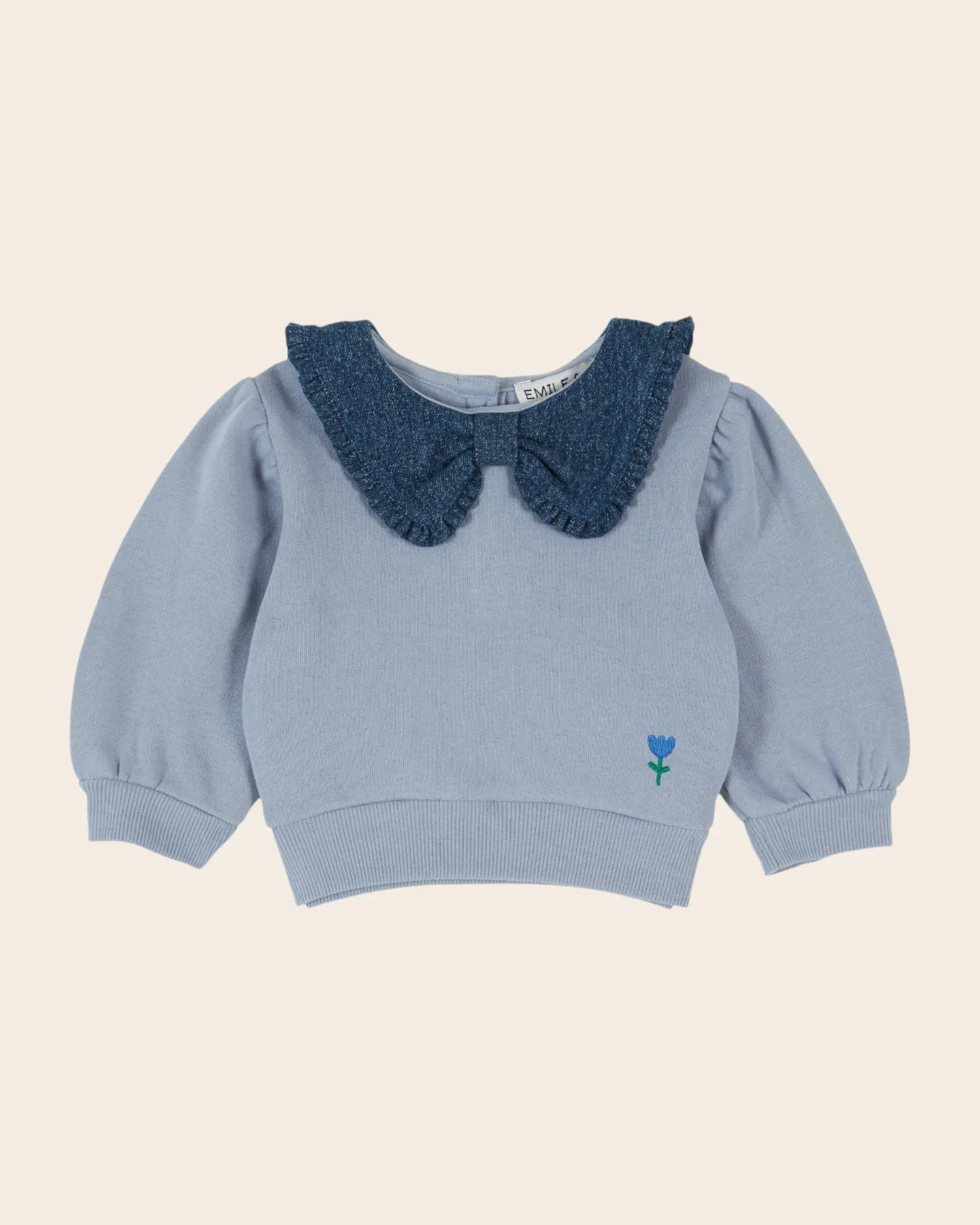Emile et Ida Col Denim sweatshirt blå bio
