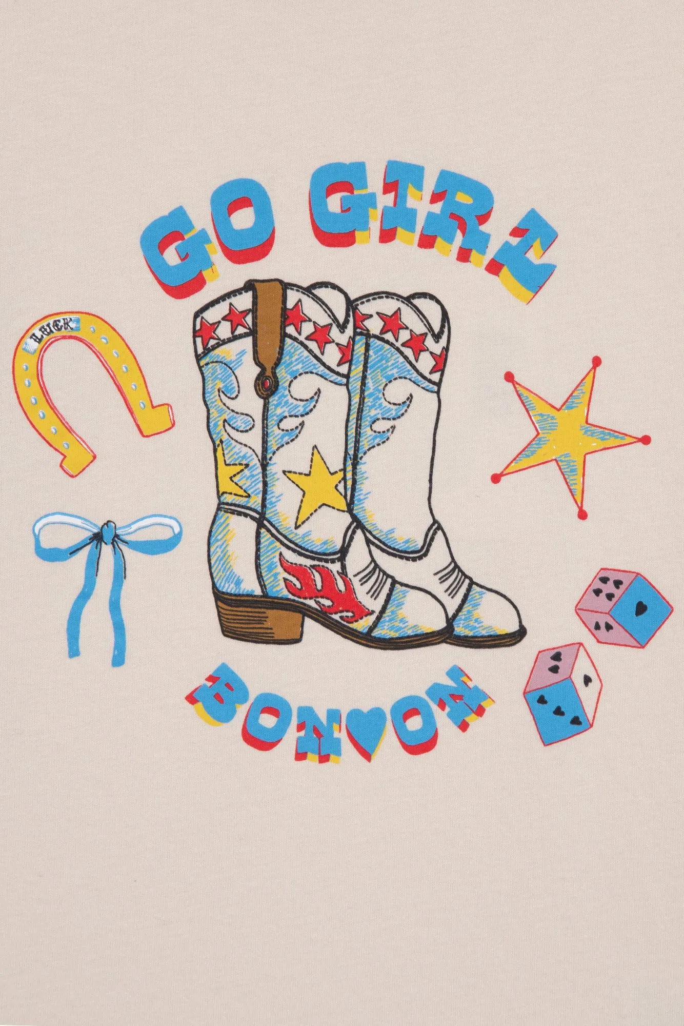 Bonton Titty Go Girl T-shirt cowboy bomuld