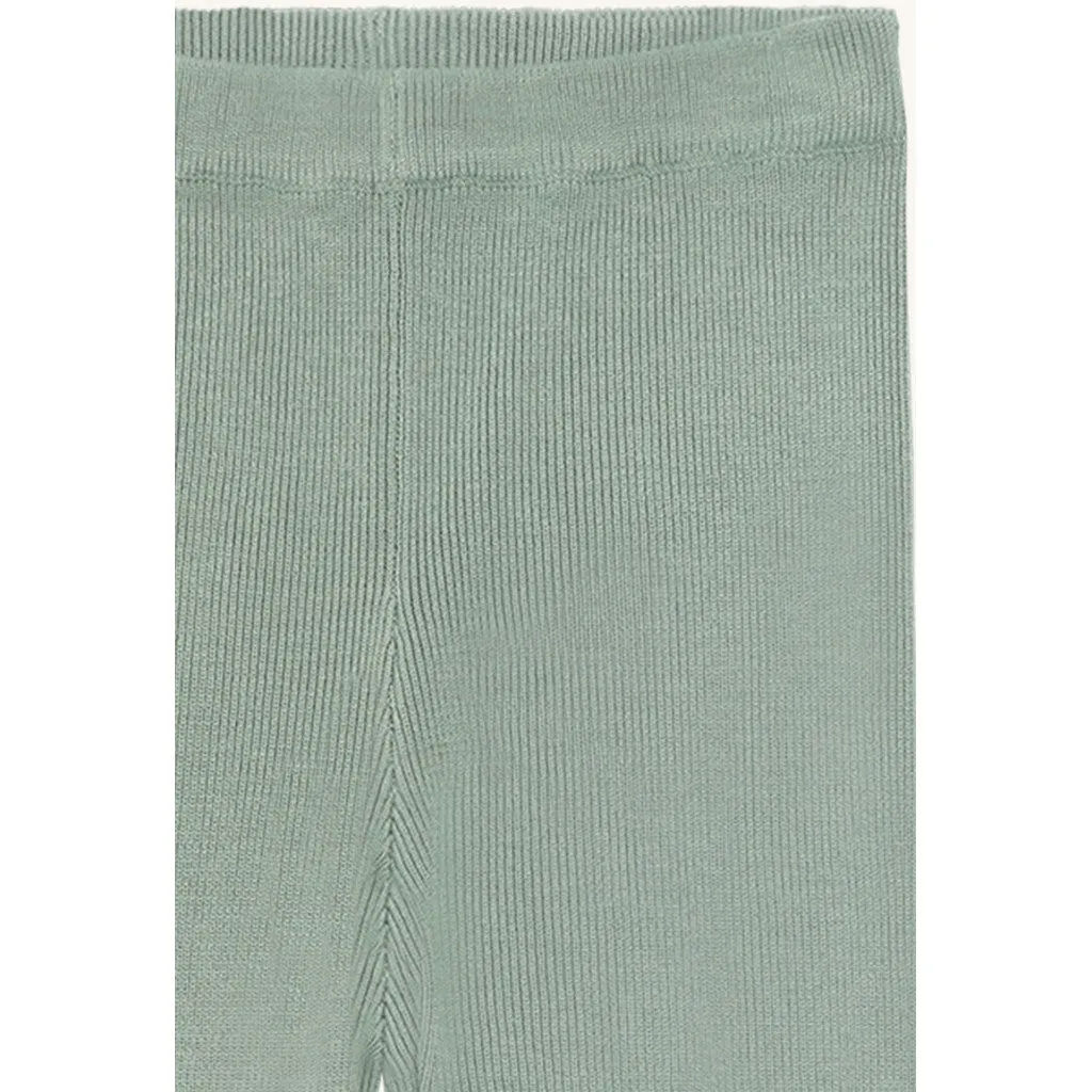Hust & Claire Lui Knit Rib leggings Forest Fog bambus