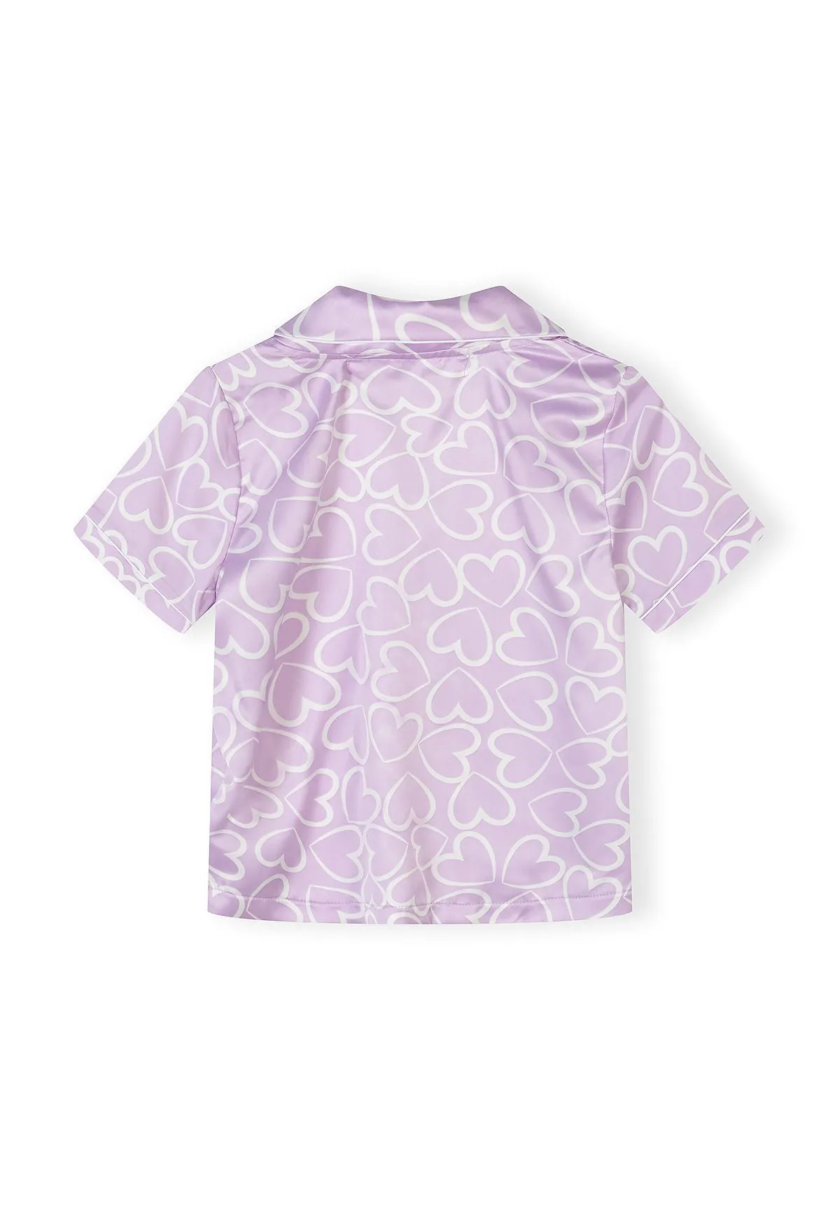 Minoti 44910 pyjamas satin lilla hjerte shorts