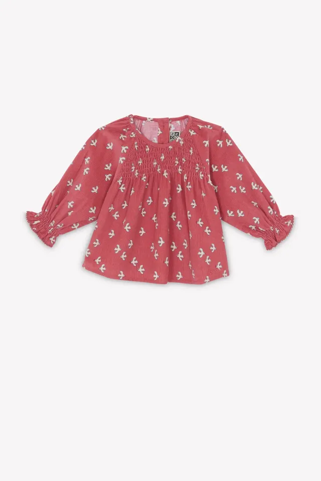 Bonton Mathilde Little Birdy bluse rosa bomuld