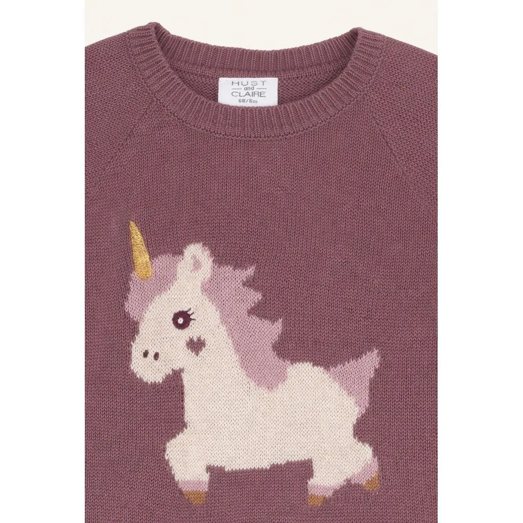 Hust & Claire HCPusle Magic pullover Plum økologisk