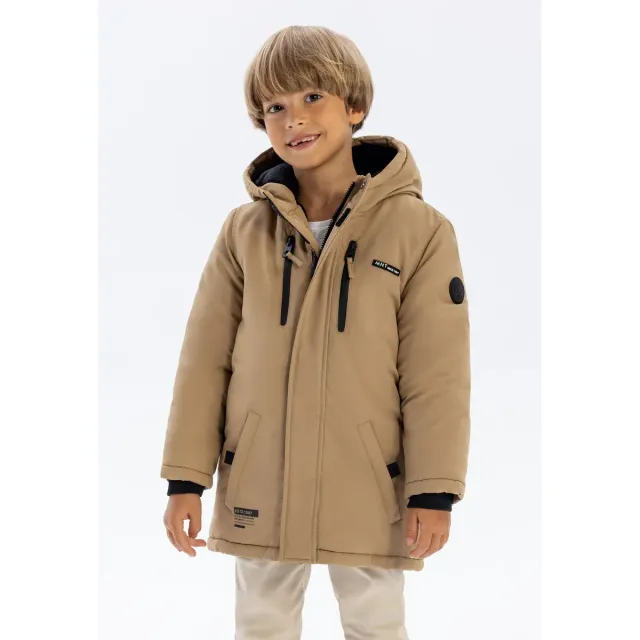Minoti 41083 parka teddyfutter beige til drenge