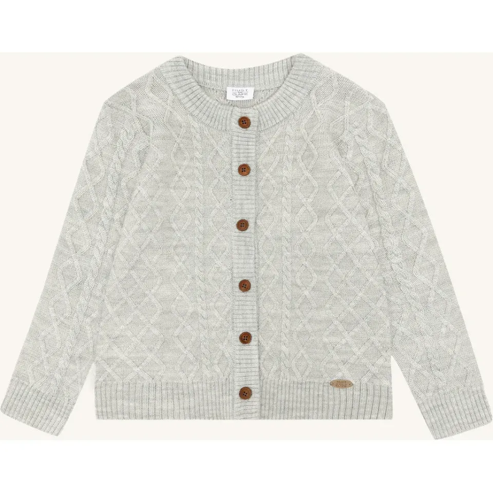 Hust & Claire HCCuri Jacket Wool cardigan lysegrå uld