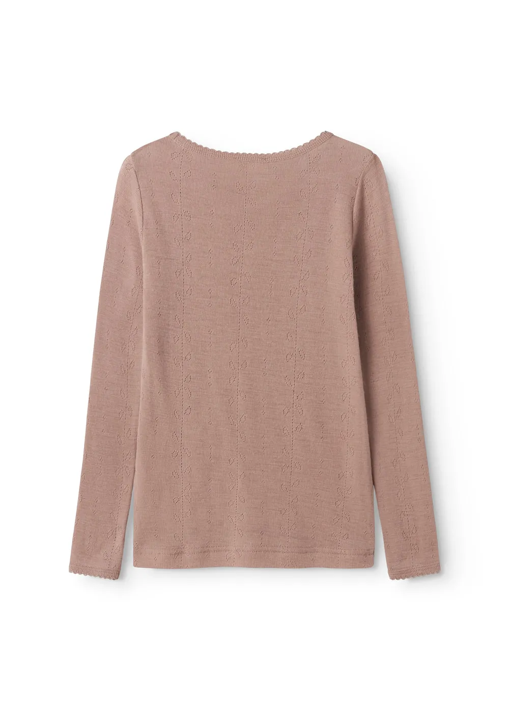 MarMar Tamra uld t-shirt Burnt Rose pointelle