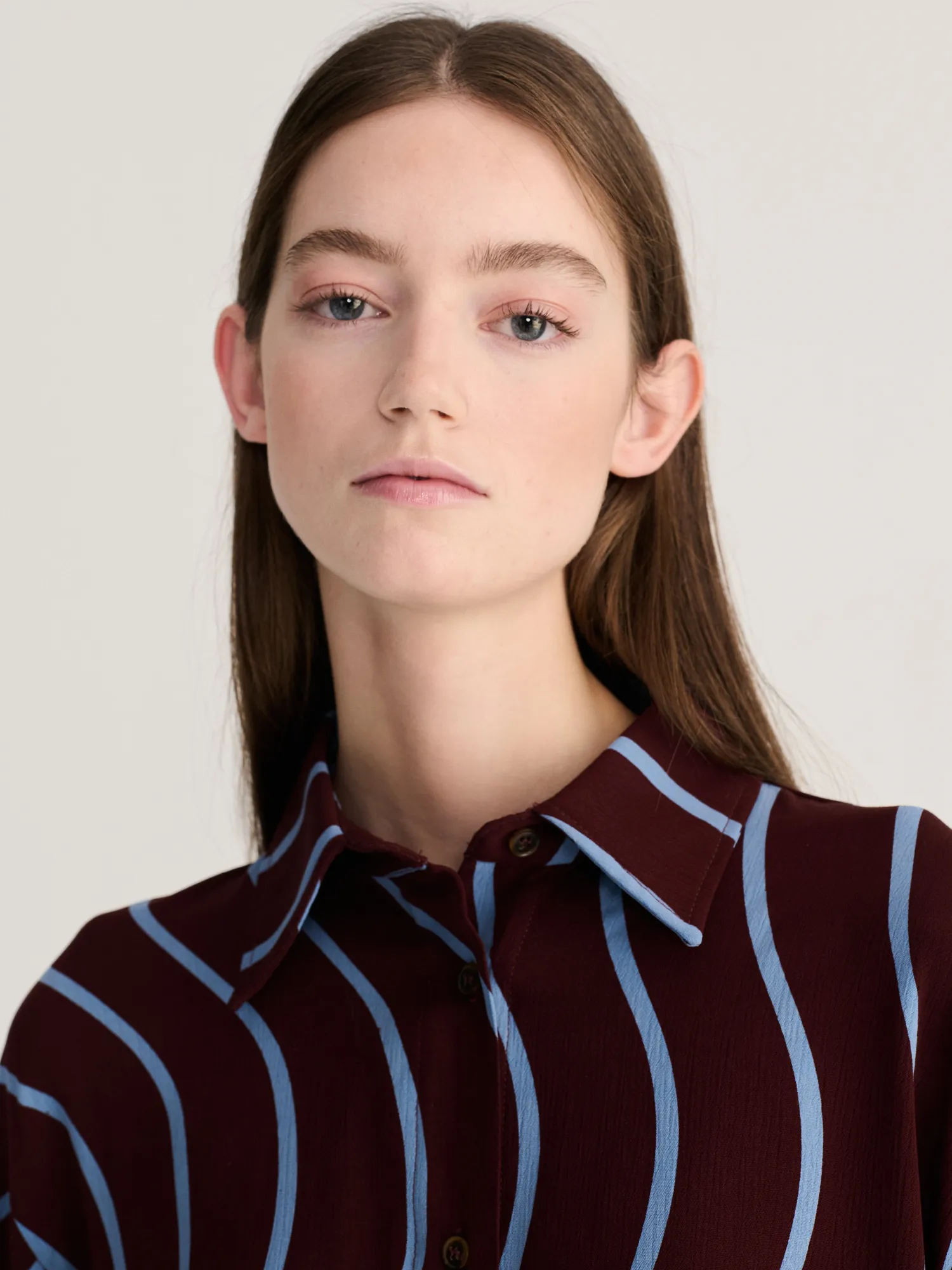 Bobo Choses Psicodelic Stripes skjorte S bordeaux viskose