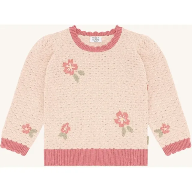Hust & Claire HCPippa Flower pullover Quartz økologisk bomuld