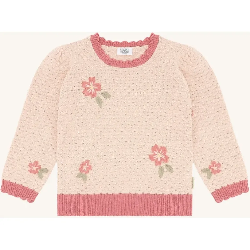 Hust & Claire HCPippa Flower pullover Quartz økologisk bomuld