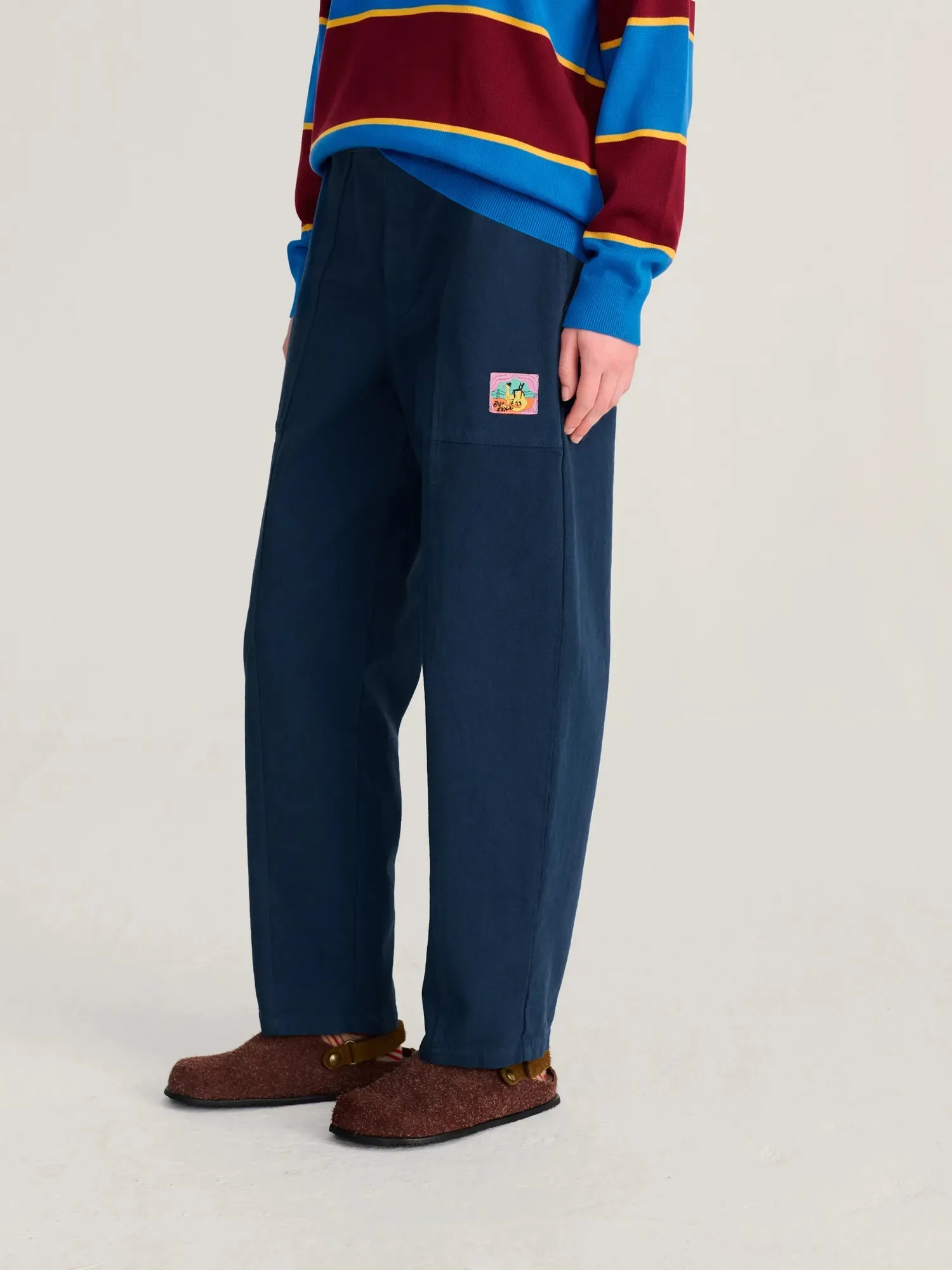 Bobo Choses All About Monsters Cotton Twill Cocoon bukser mørkeblå