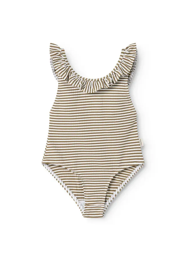MarMar Swilla badedragt Dark Bronze Stripe