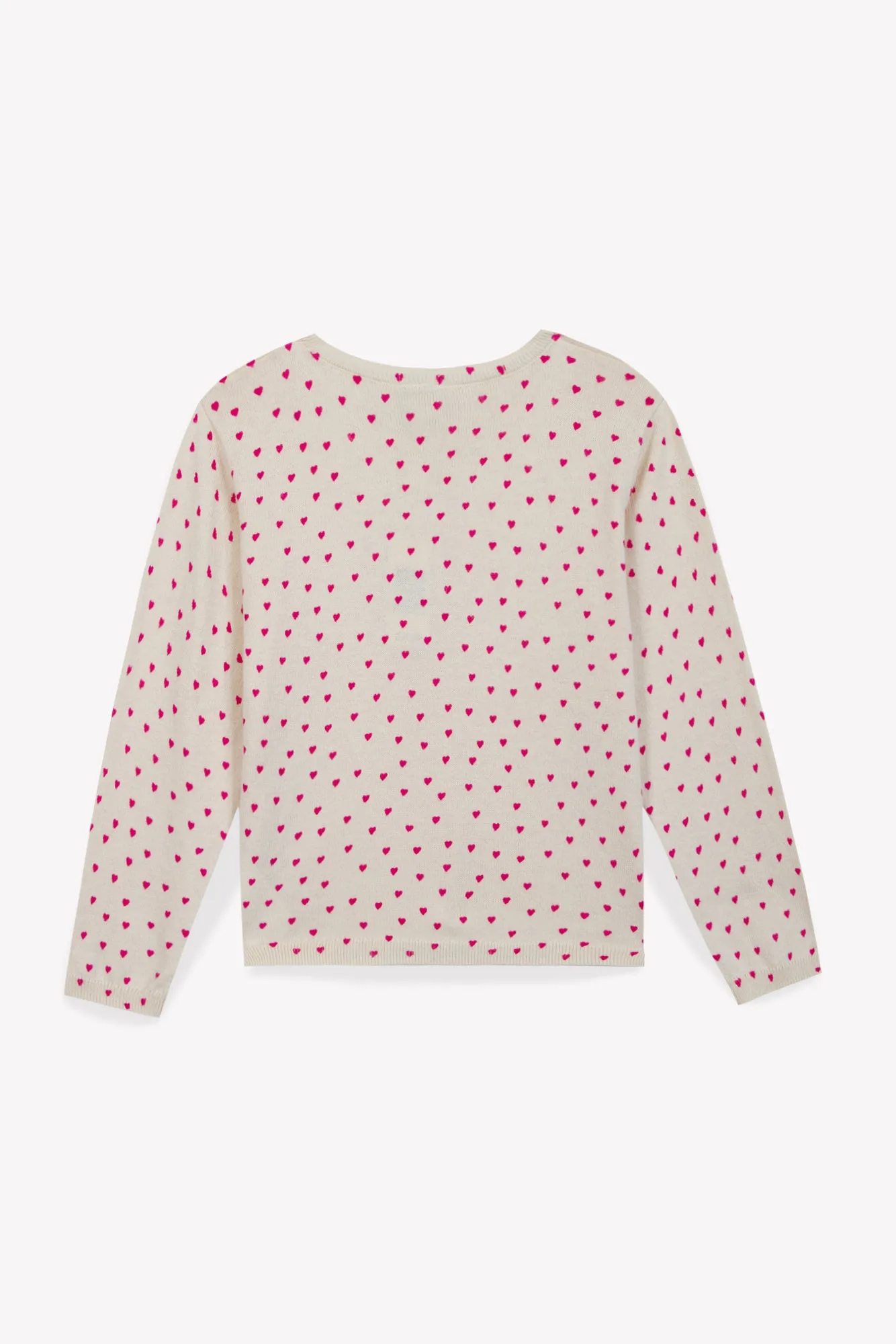 Bonton Lilou Love cardigan hjerter ecru 2-14 år