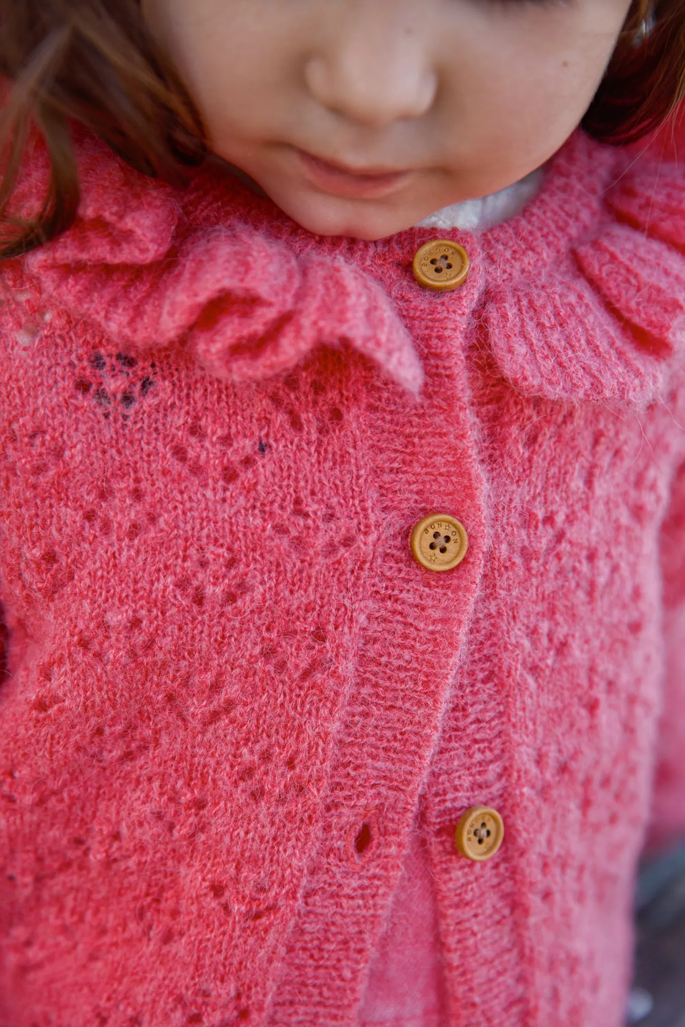 Bonton Corolle cardigan rosa uld baby