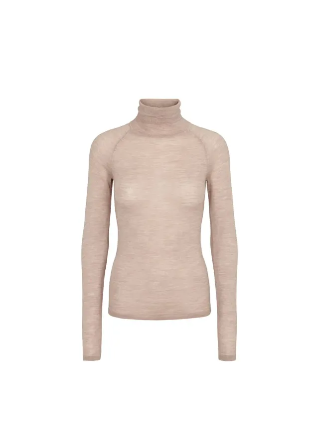 MarMar Trisha W bluse nougat merino rullekrave