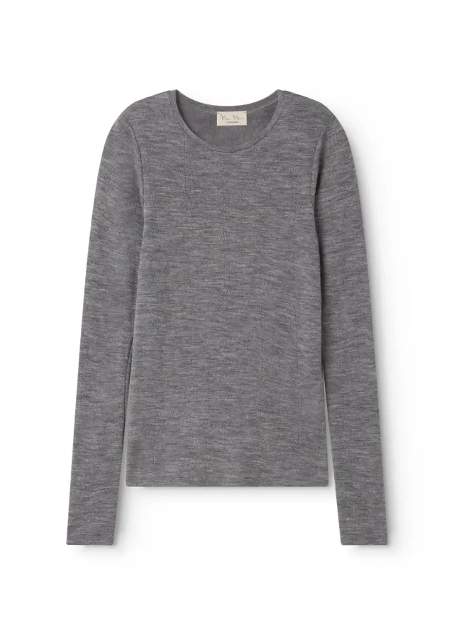 MarMar Copenhagen Tamra W T-shirt Grey Melange uld