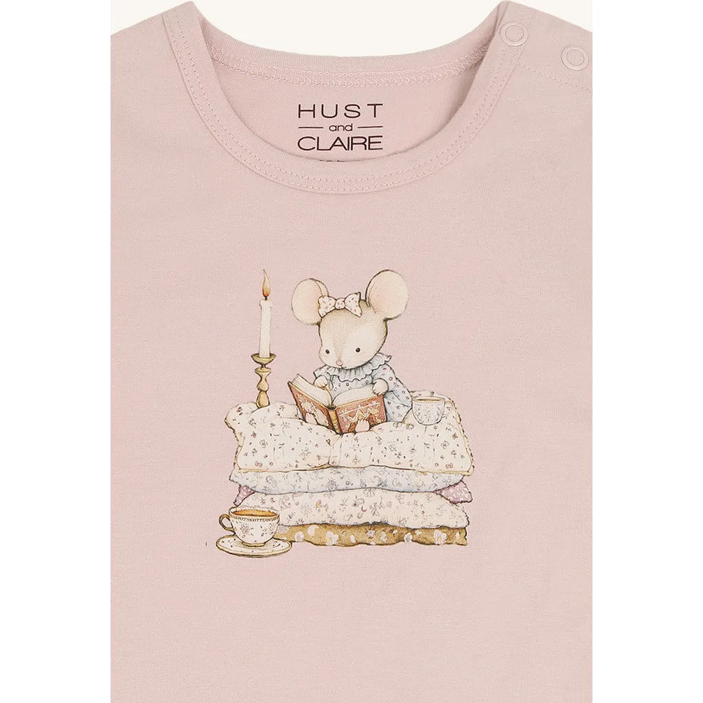 Hust & Claire Anna Mouse langærmet T-shirt Hushed Pink økologisk bomuld